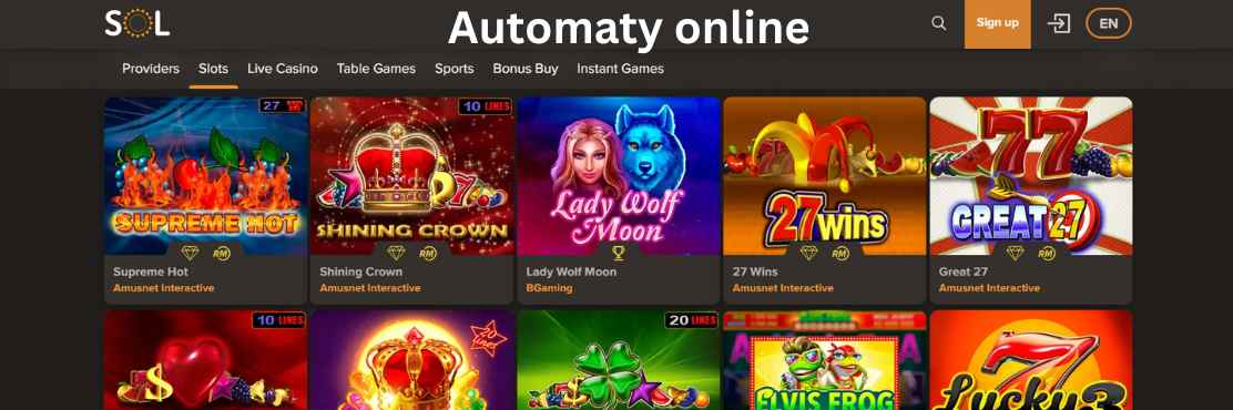 Sol Casino Automaty online